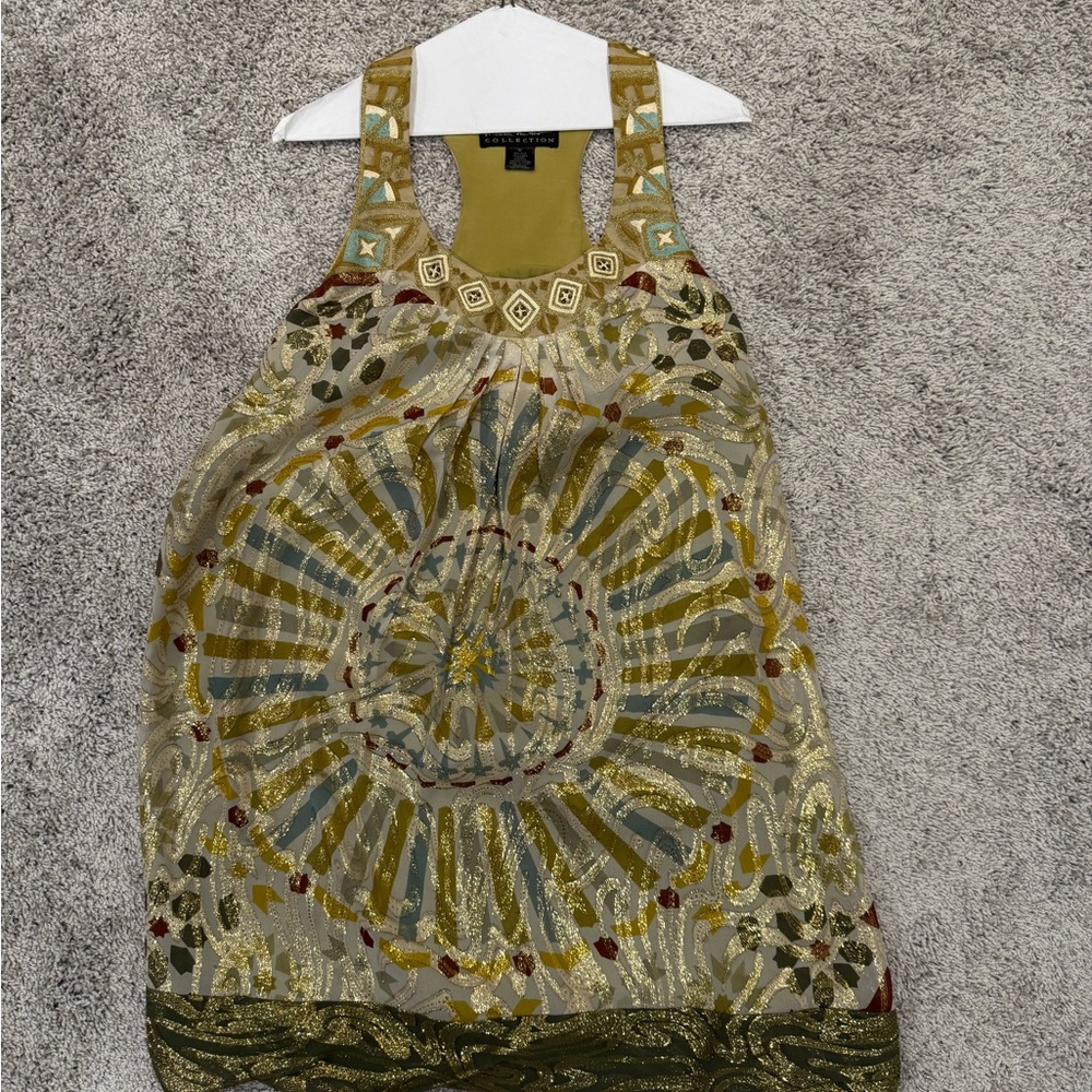 Embroidered with gold dress